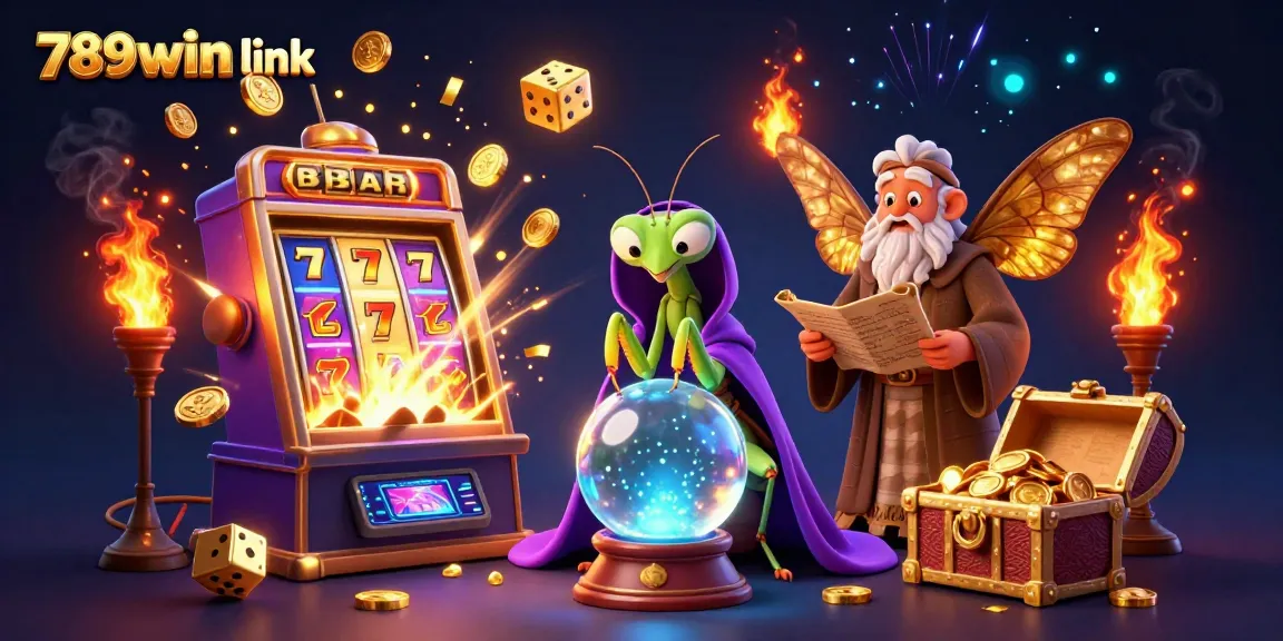 Experience the thrilling action of 789win link with a vibrant casino illustration featuring a jackpot slot machine.