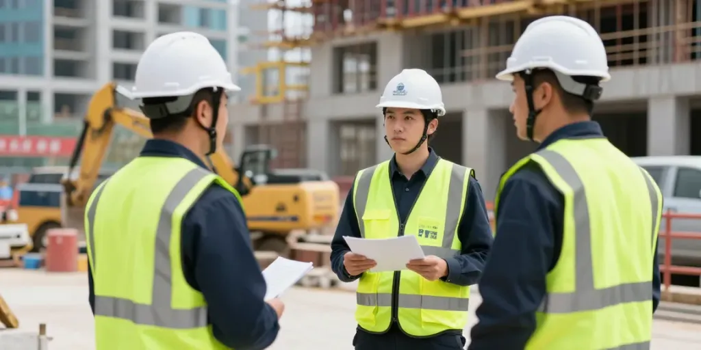 Construction Site Security services being provided by licensed professionals at a construction site in London.