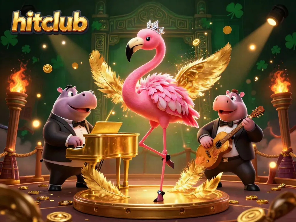 Experience the vibrant world of hitclub with a lively 3D casino scene, showcasing glamour and excitement.