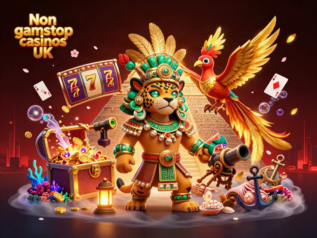 Experience thrilling gameplay at Non gamstop casinos UK with vibrant characters and slot elements.