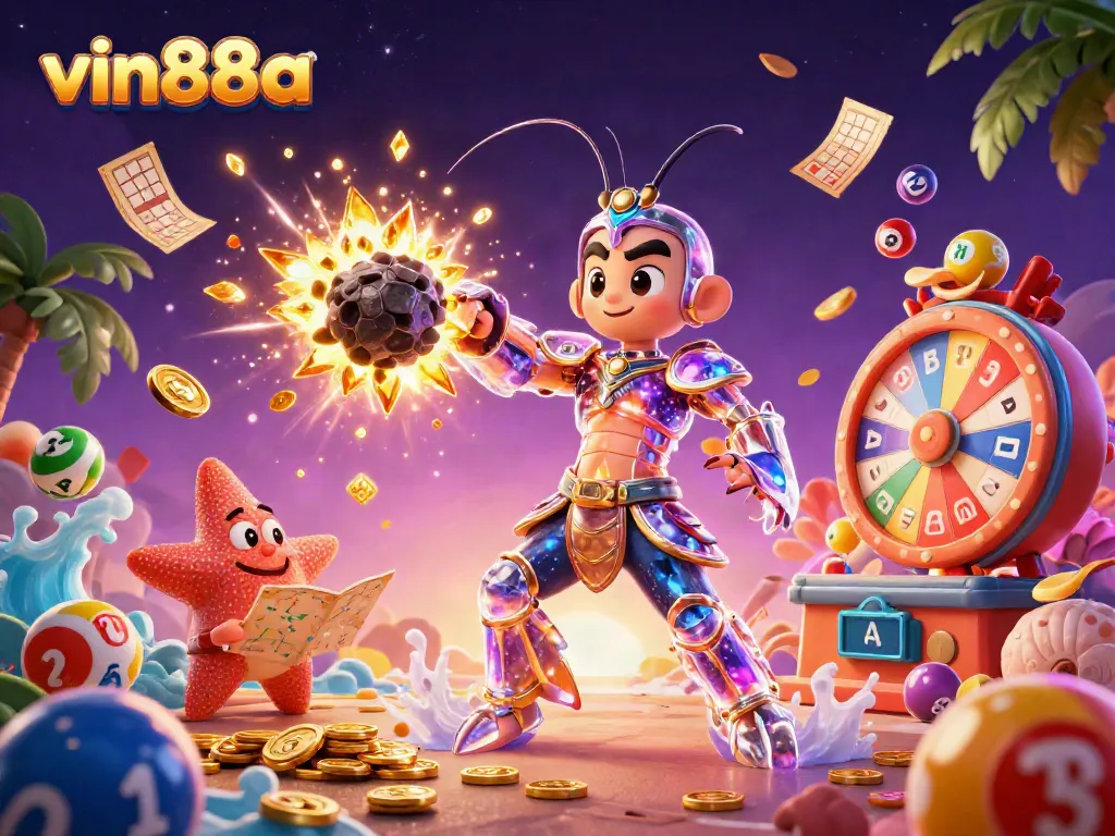 Experience dynamic excitement at vin88a with a galactic samurai shrimp winning treasures and prizes.