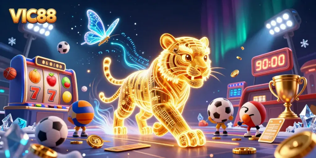 VIC88 offers thrilling casino experiences with energetic slot reels and vibrant gaming scenes.
