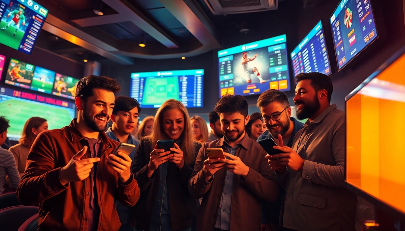 Experience the thrill of sports betting at fb88.com with a diverse group of enthusiastic bettors engaged in the game.