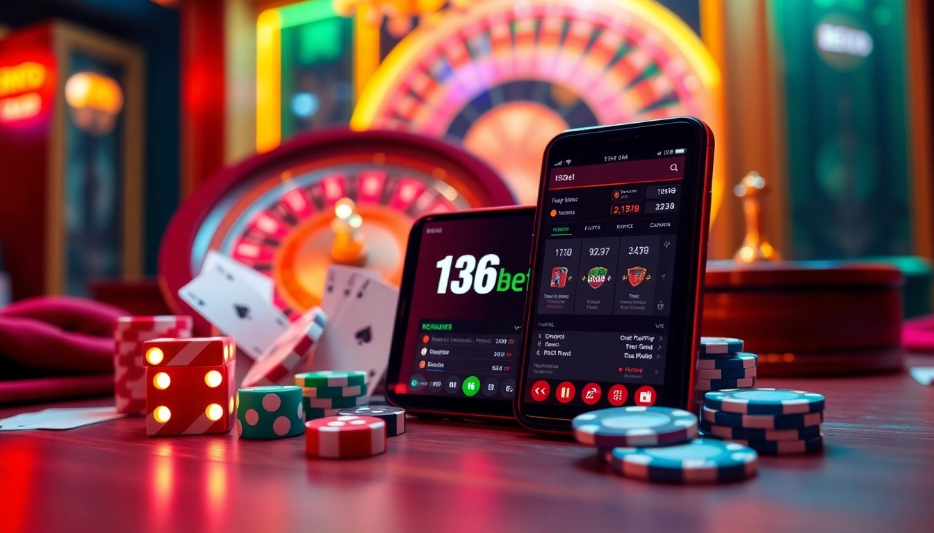 Experience the excitement of gambling with the 136bet App on a beautifully designed smartphone.
