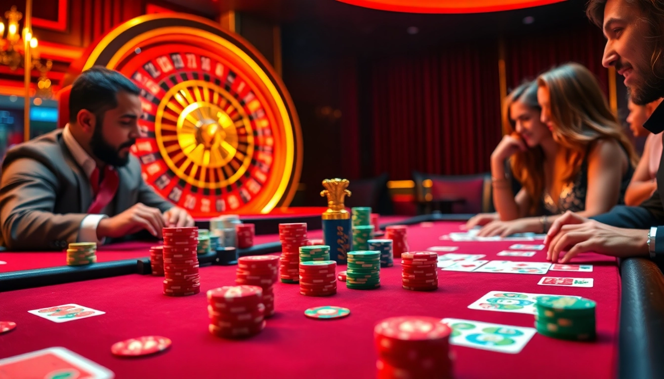 Experience the thrill of the 6666bet App in a vibrant casino scene featuring players engaged at tables.