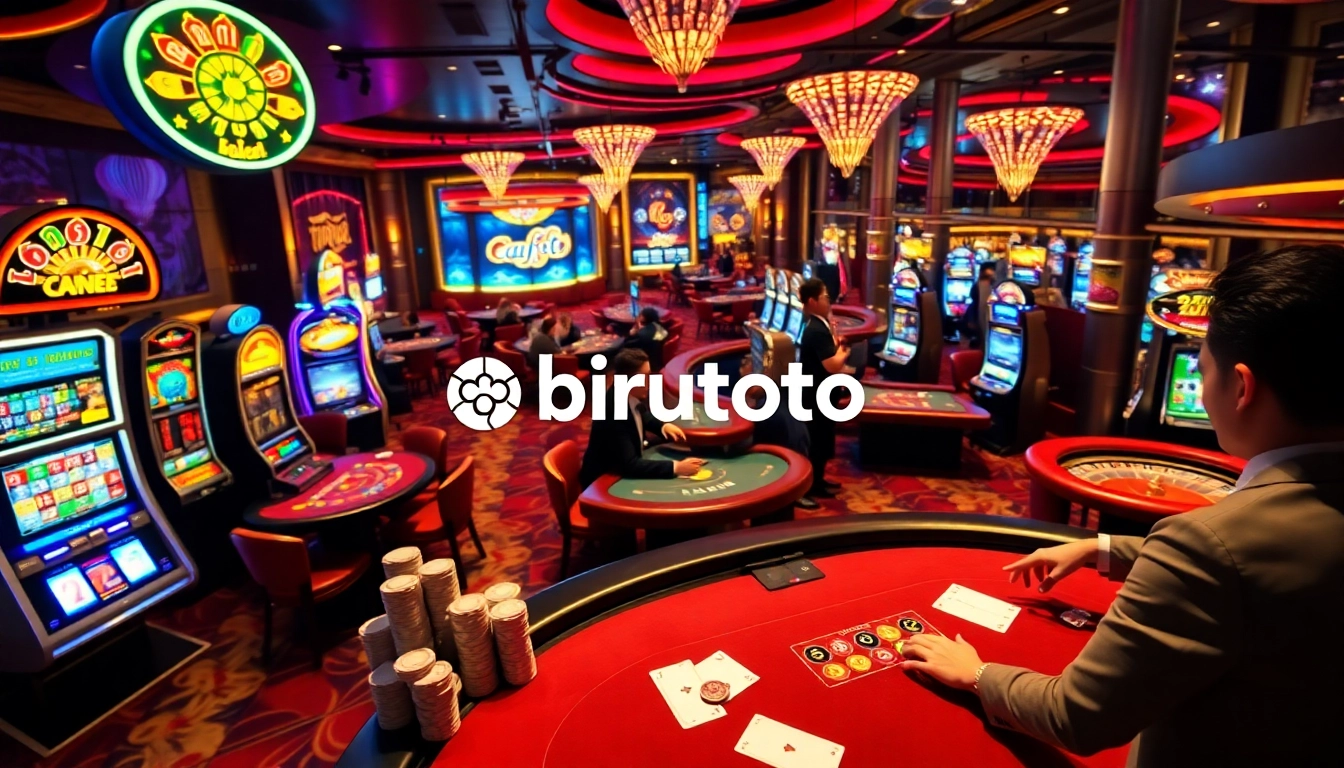 Experience the thrill of birutoto with vibrant casino games, including slot machines and poker tables.