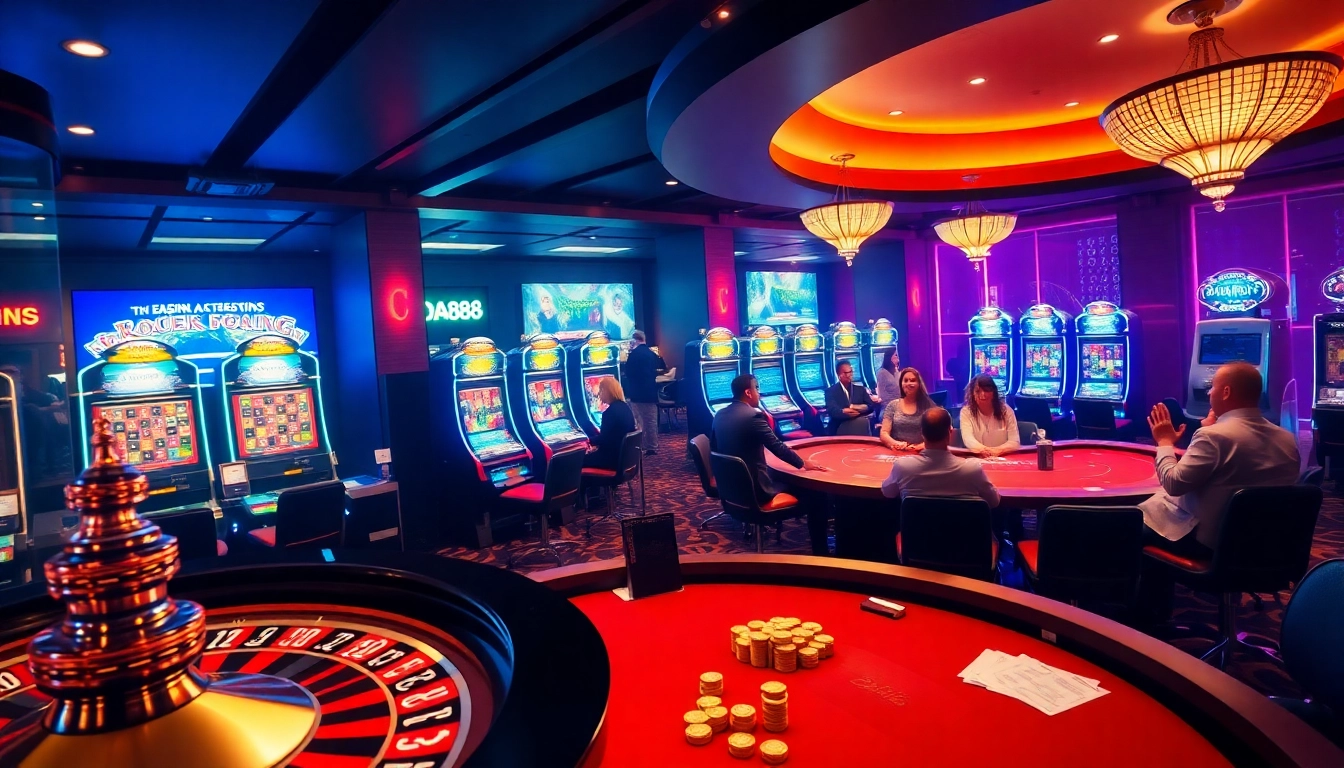 Experience the excitement of DA88 with vibrant casino tables and thrilling gambling action.