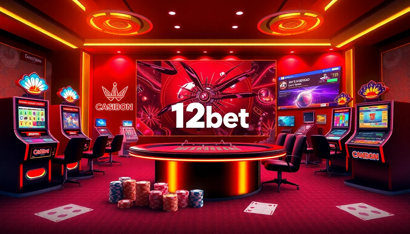 Engaging scene showing players enjoying the exhilarating online gambling experience with 12bet's vibrant interface.