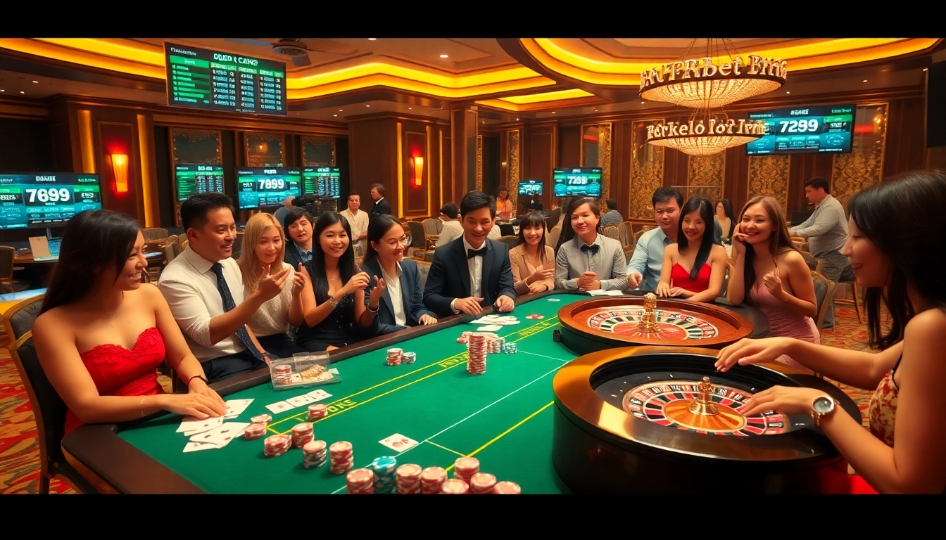 Experience thrilling gameplay at 789bet with vibrant casino tables and engaged players.