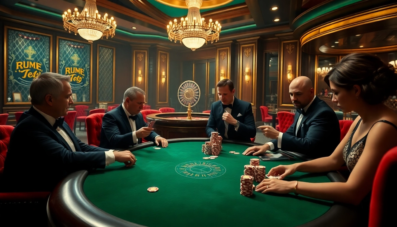 Players immersed in a high-stakes game at win55 casino, showcasing poker chips and excitement.