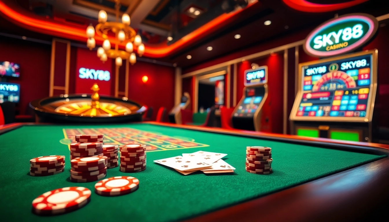 Experience the thrill of winning at SKY88 casino with vibrant tables and dynamic gaming.
