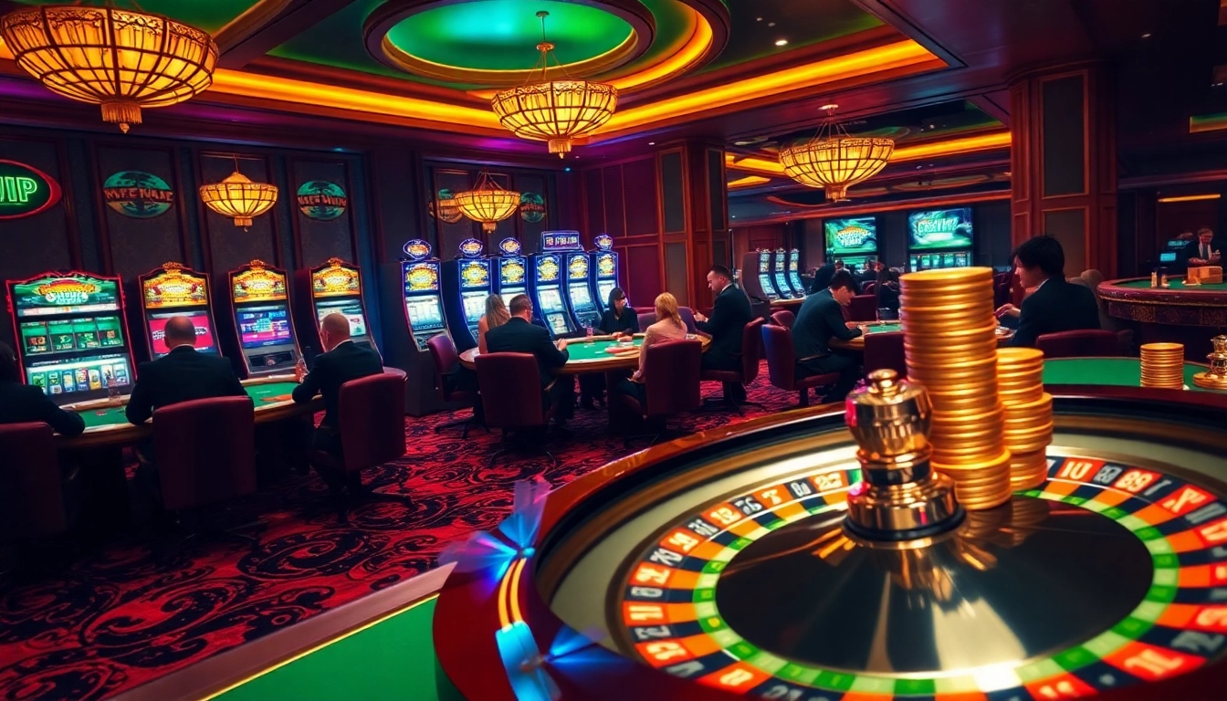Experience the excitement of 22VIP casino gaming with vibrant slot machines and engaging poker tables.