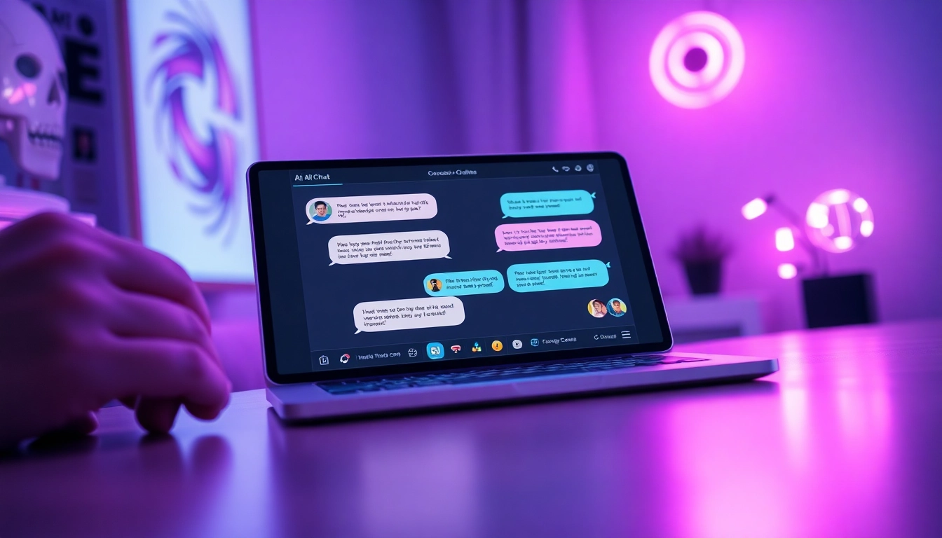 Engaging chat interface showcasing ai sexchat with playful digital elements.