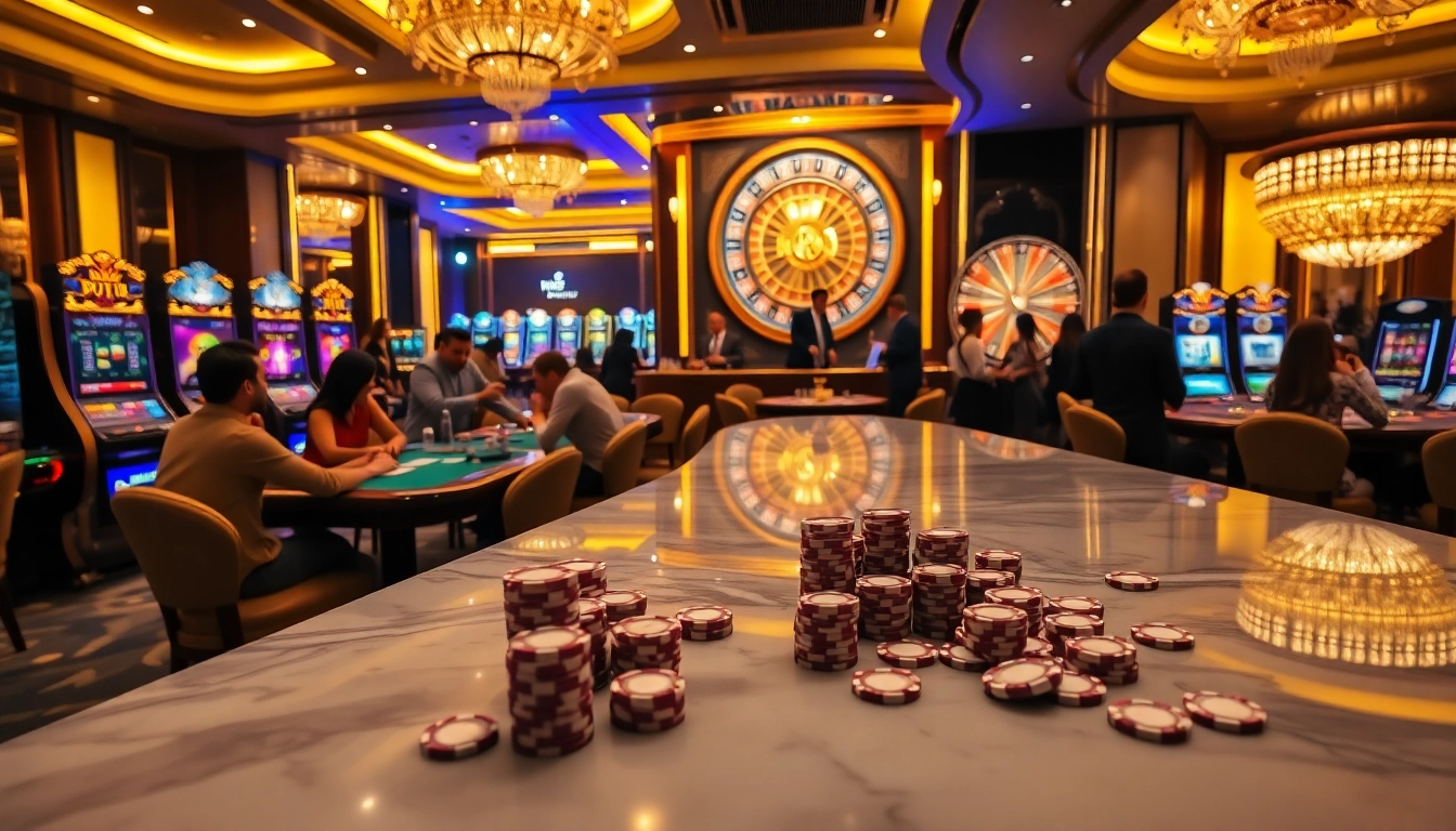 Action-packed gaming scene highlighting the link vào PU88 with players enjoying various casino games.