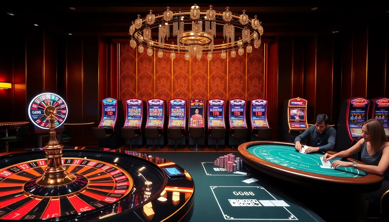 Experience the excitement of gambling at GG88 with vibrant casino visuals.