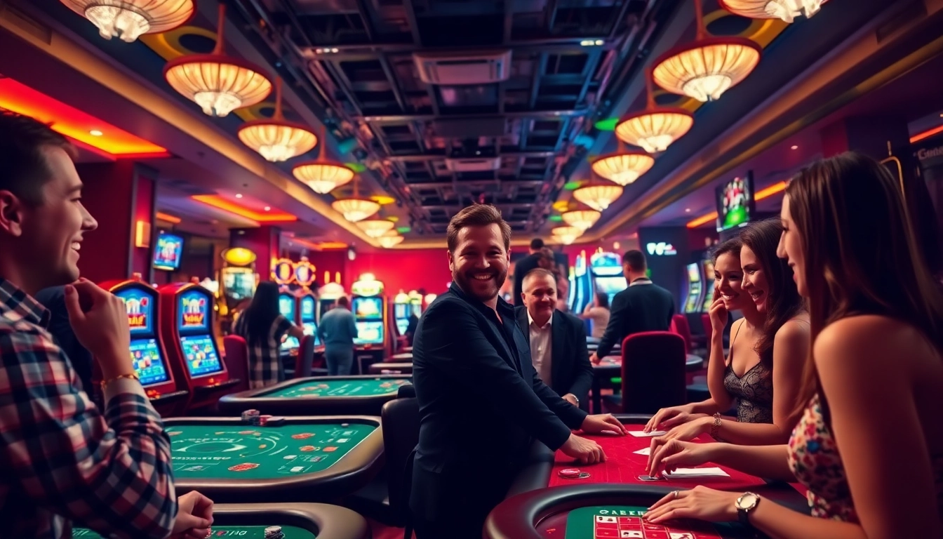 Experience the excitement at bk860s.com with friendly players enjoying a vibrant casino atmosphere.