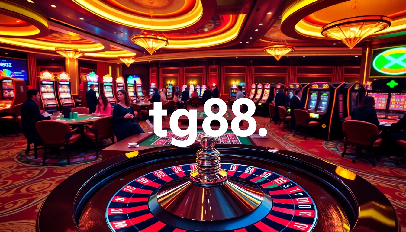 Players enjoying a thrilling gambling experience at a luxurious casino featuring tg88 mobile gaming.