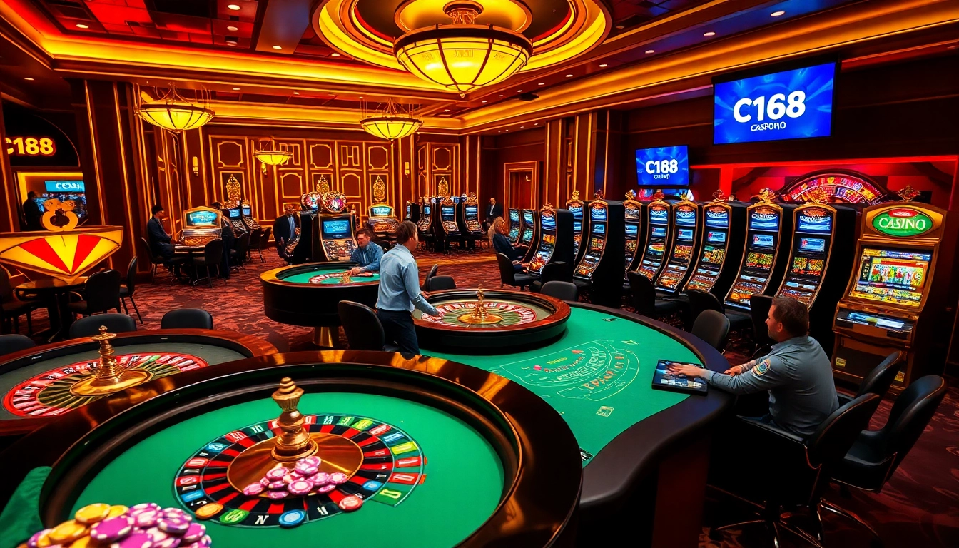 Experience the excitement of C168 at a luxurious casino with vibrant games and thrilling action.