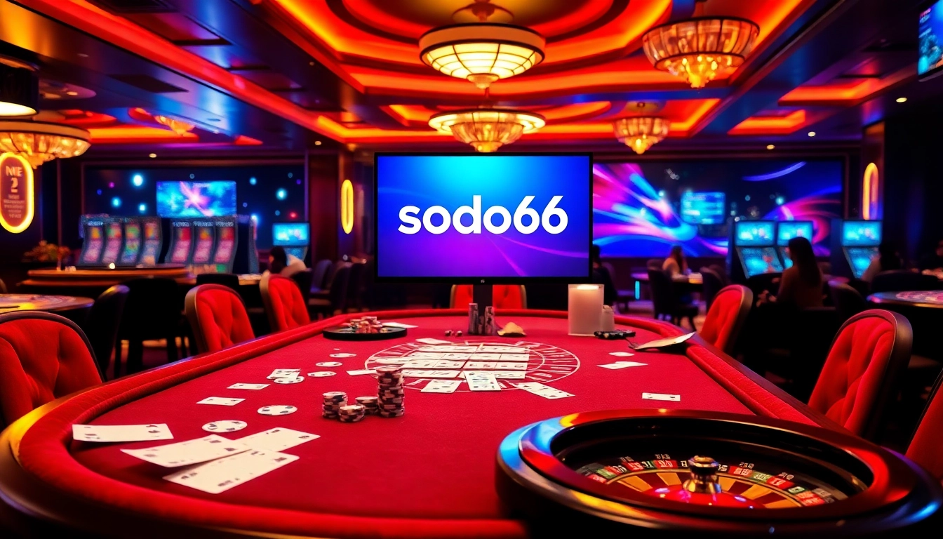 Engage in thrilling games at sodo66 with vibrant casino tables and exciting online betting options.