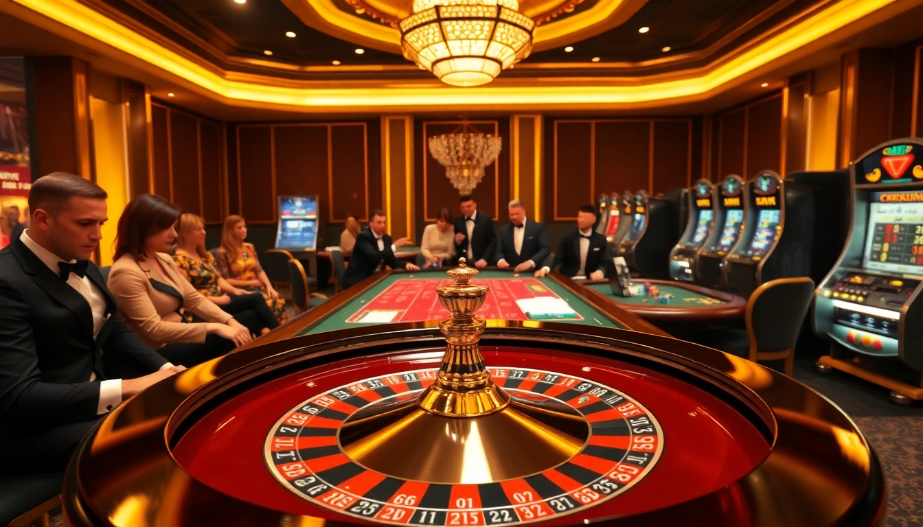 Experience the thrill of winning at https://b52club.menu/ in an exciting casino scene featuring roulette and poker.