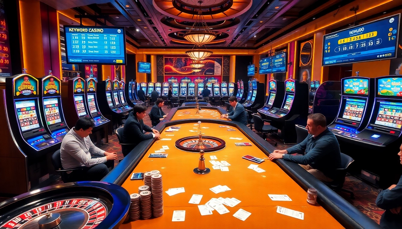 Nohu90's vibrant online casino scene with lively slot machines and intense poker action.