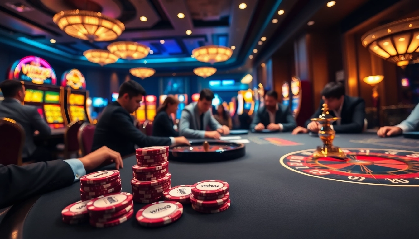 Experience excitement at win678 with vibrant casino tables and engaging players in action.