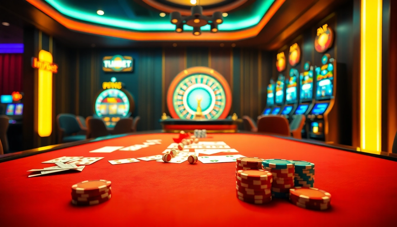 Exciting gameplay at trang chủ i9bet with vibrant poker chips and casino tables.