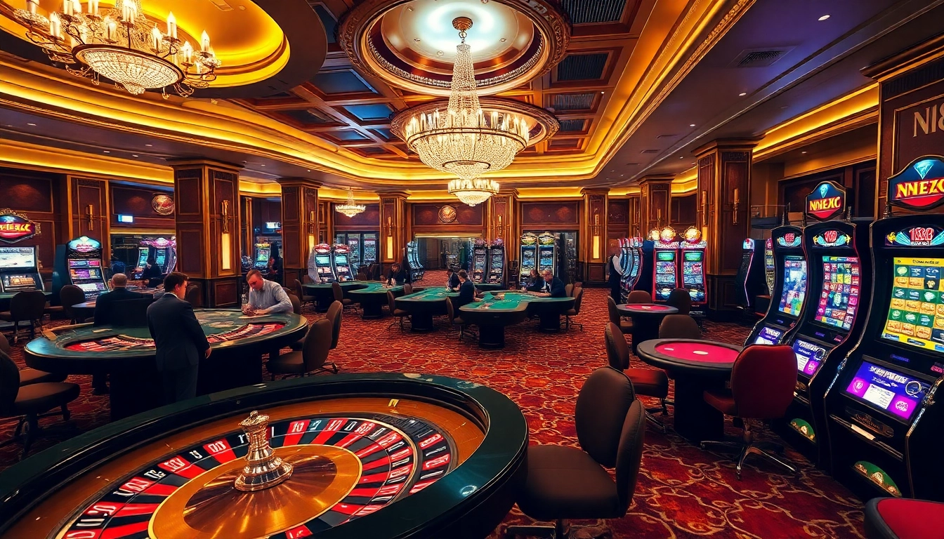 Engaged gamblers at a thrilling casino scene featuring N188 gaming elements.