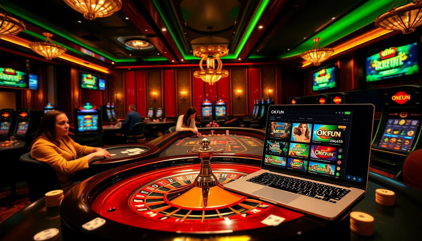 Experience an exciting moment at the OKFUN casino with vibrant games and thrilling action.