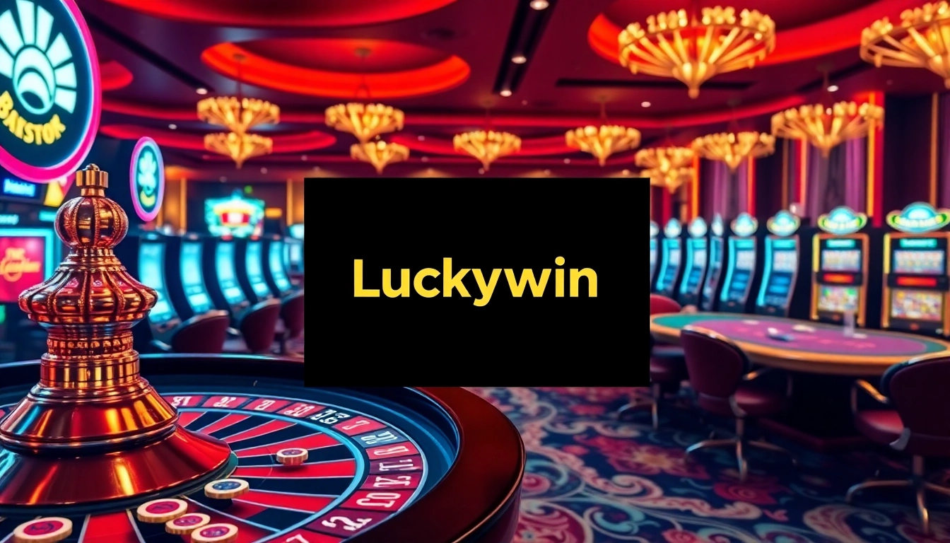 Experience the thrill of gambling at Luckywin with vibrant casino tables and engaging slot machines.