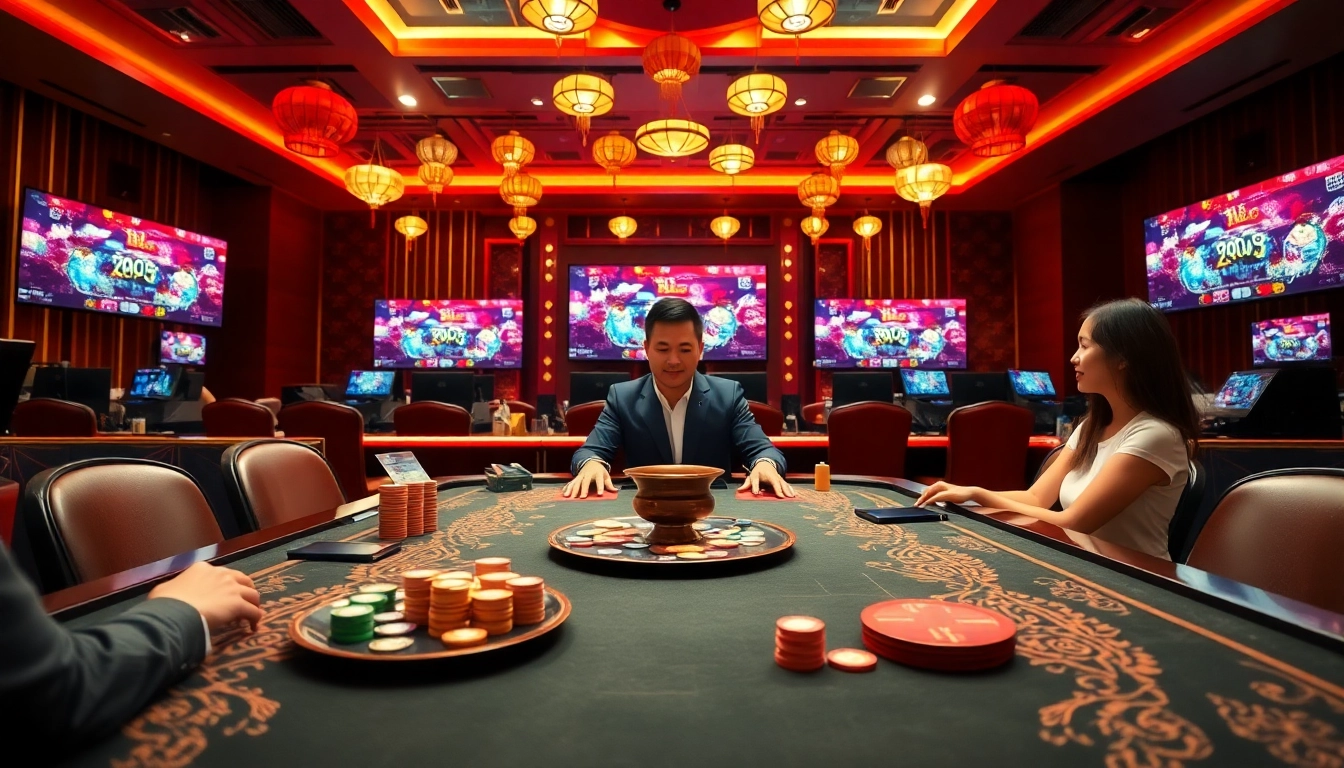 Xóc đĩa game setup in a vibrant online casino, highlighting excitement and cultural heritage.