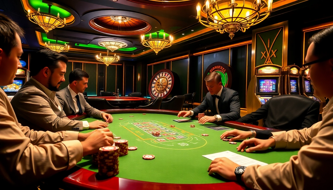 Players engage in strategic poker at xo 88 casino, showcasing vibrant gaming atmosphere.