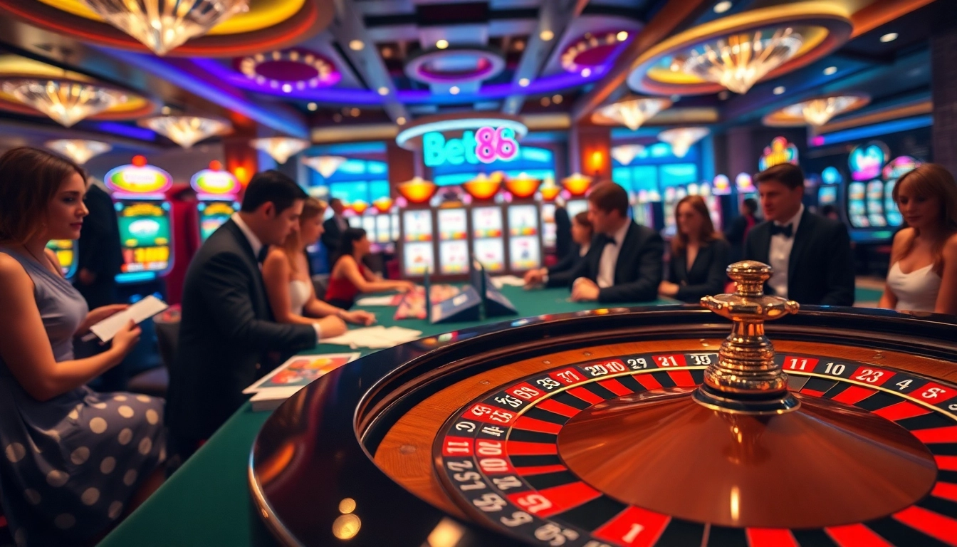 Experience thrilling gameplay at Bet88 with poker chips and roulette tables in action.