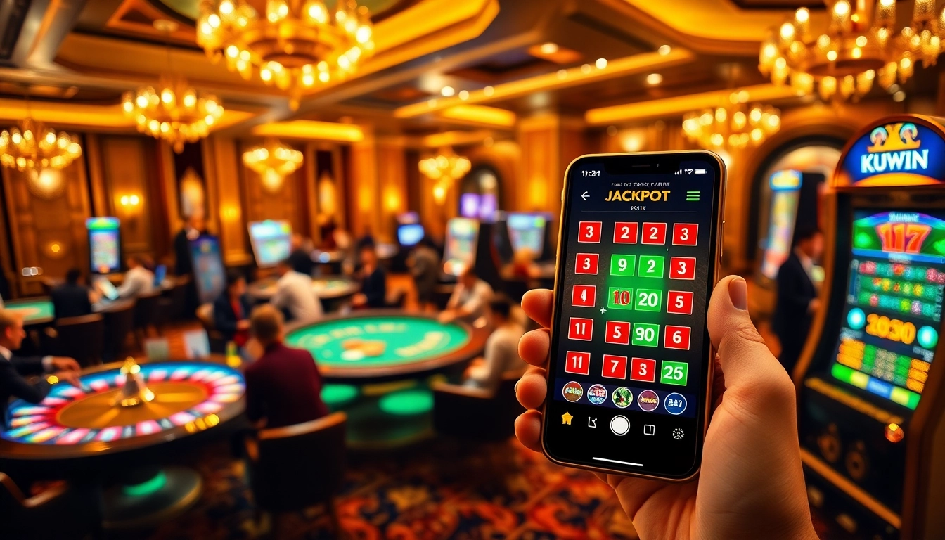 Kuwin gaming interface showcasing players at casino tables with vibrant colors and excitement.