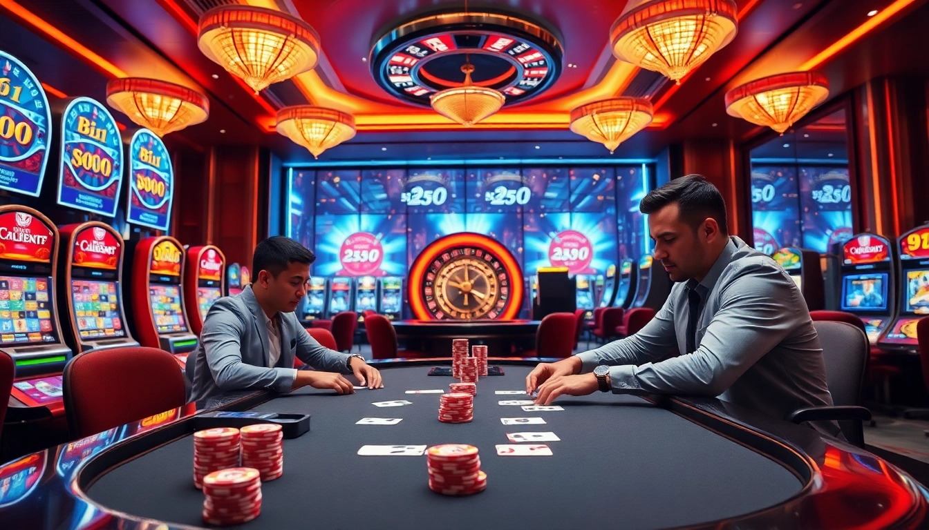 Experience thrill and excitement at link 88i casino with luxurious gaming tables and vibrant slot machines.