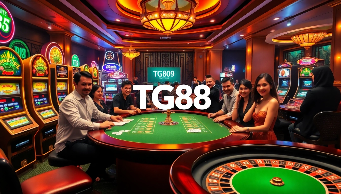 Players enjoying exciting games at a casino table showcasing TG88 betting action.