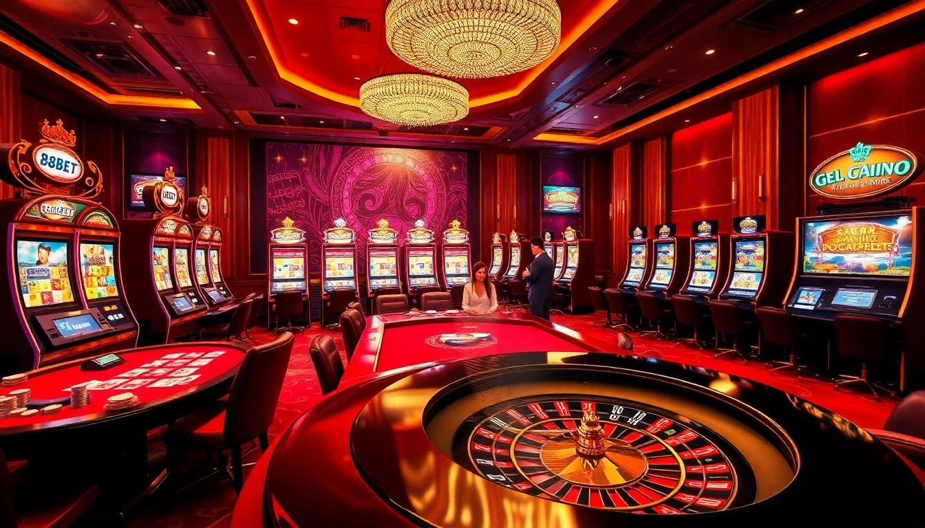 Experience thrilling gameplay at casino 88BET with vibrant tables, roulette, and online gaming excitement.
