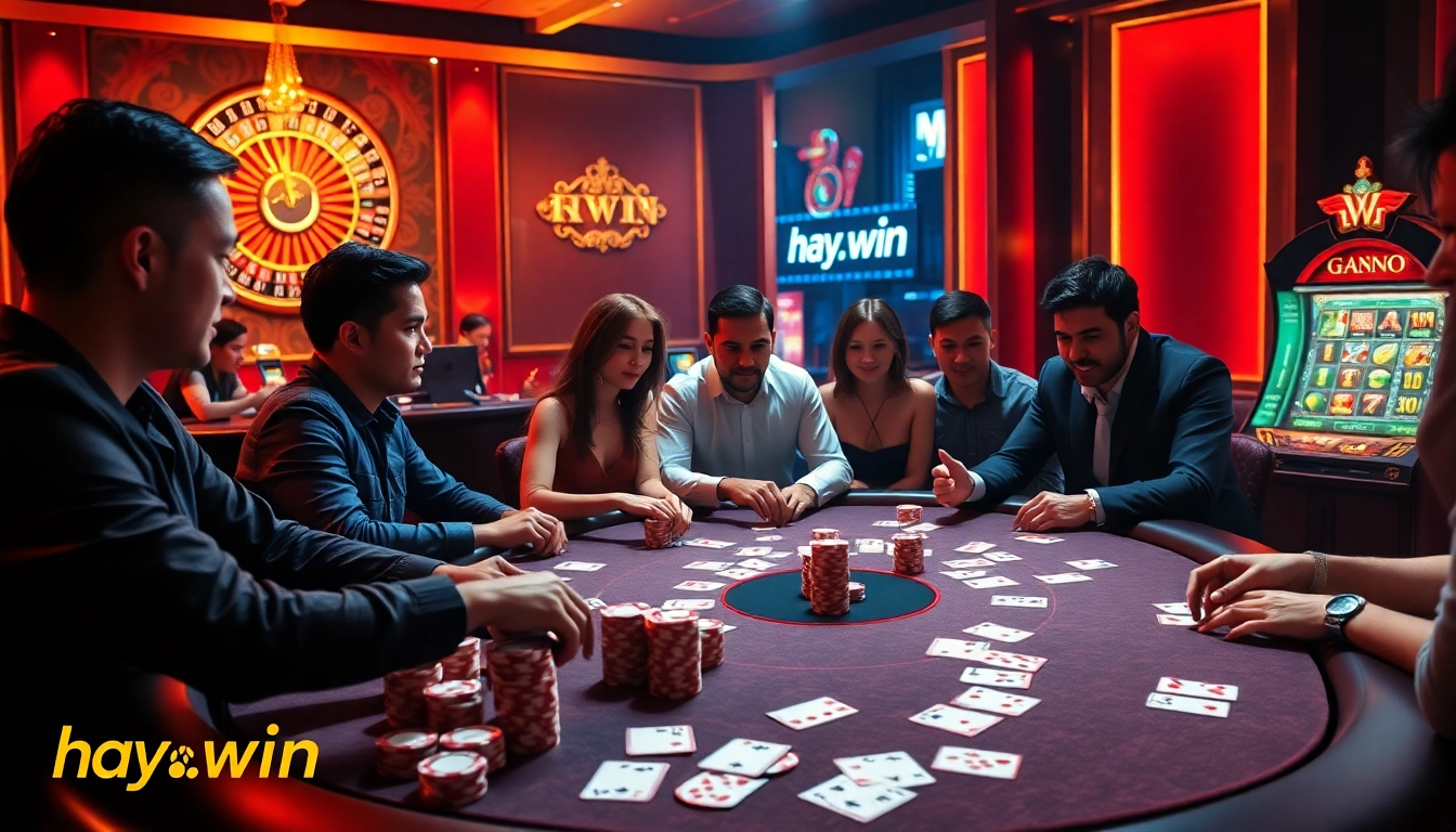 Experience thrilling poker action at hay.win with vibrant casino elements and engaging players.