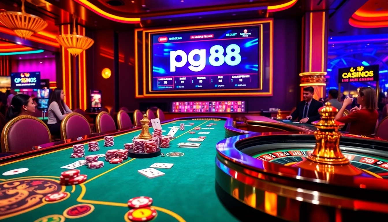 Experience thrilling gaming action at pg88 nhà cái with vibrant casino tables and exciting betting options.