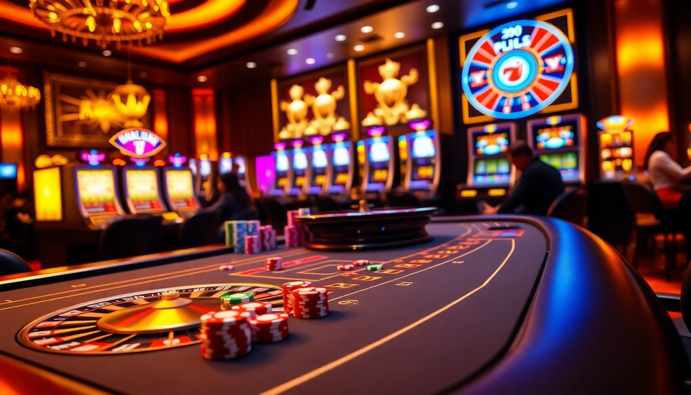 S8 gaming table with vibrant chips and roulette wheel showcasing exciting casino atmosphere