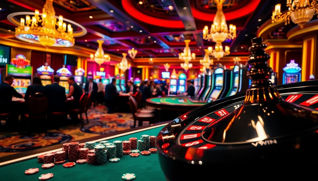 Experience gaming excitement at VWIN with vibrant casino tables and action-packed slots.