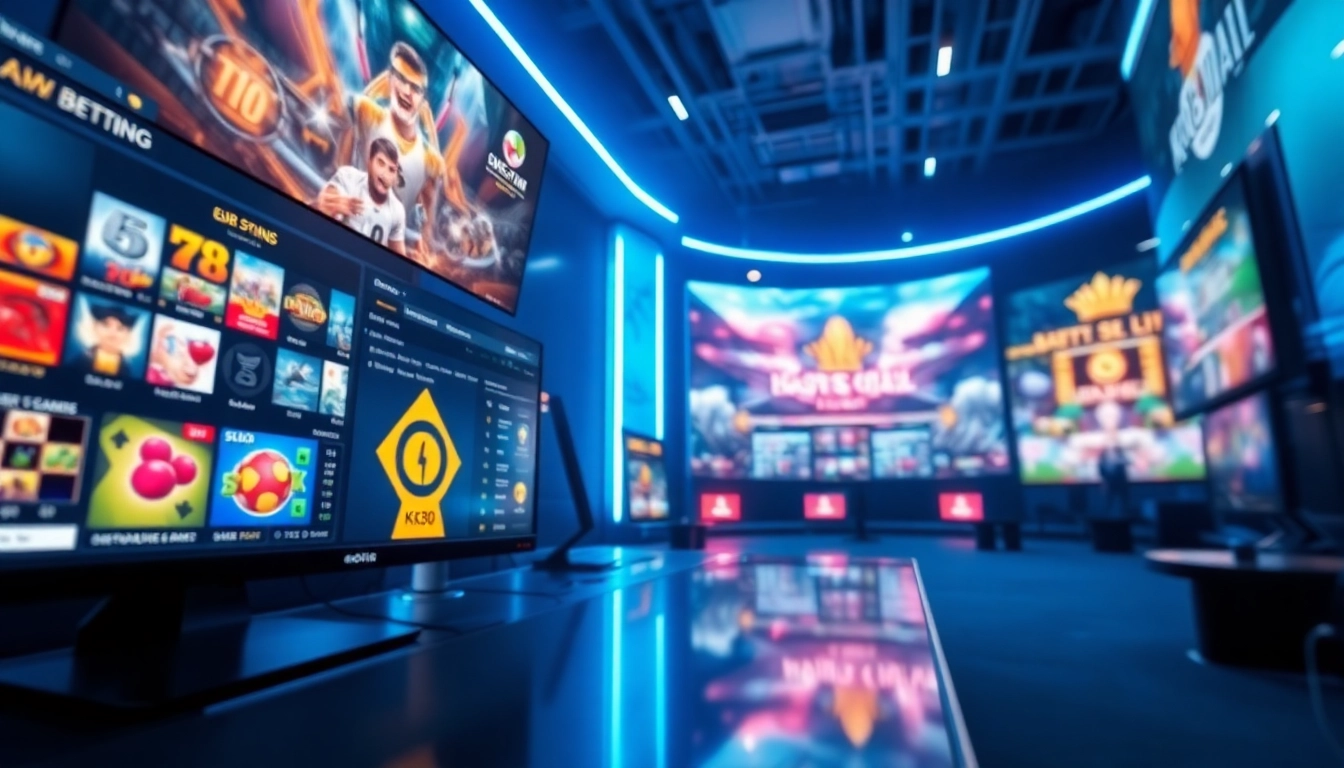 K88win online gaming scene showcasing vibrant digital interface and engaging betting options.