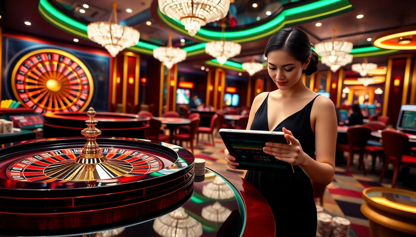 Engaging in thrilling games at Hello88 online casino with vibrant betting tables and exciting gaming interfaces.