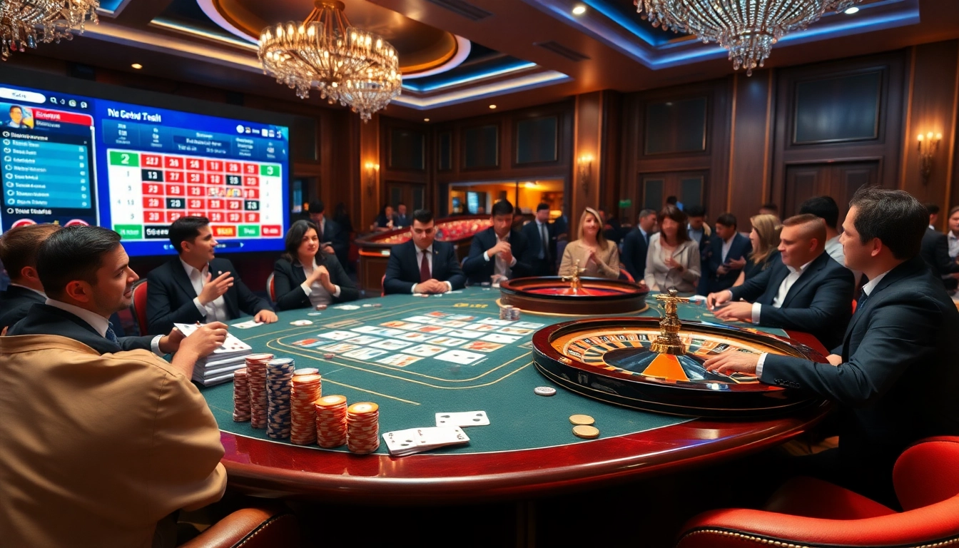 Players enjoy casino excitement at http://8kbetsg.com with vibrant games and luxury decor.
