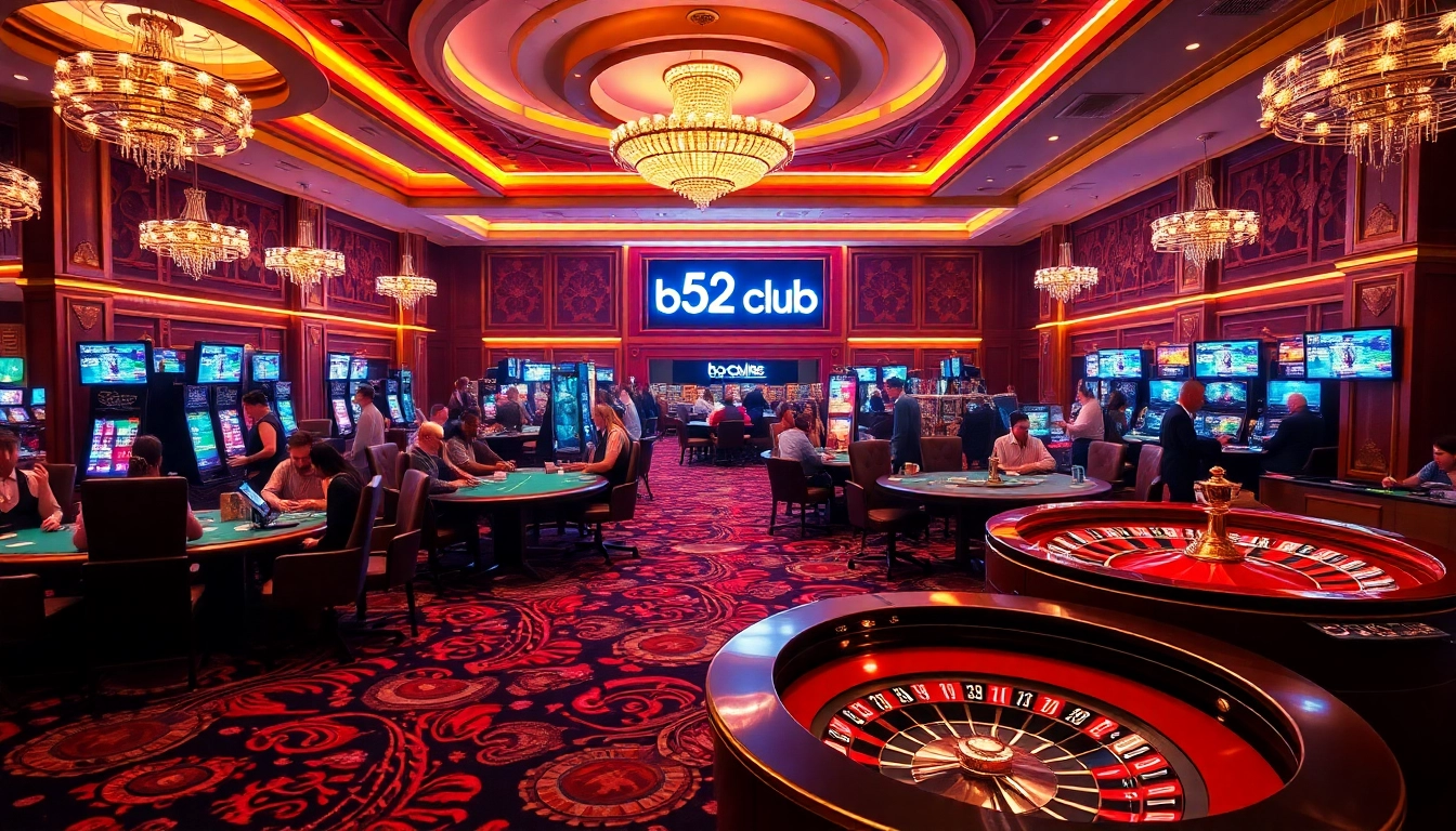 Experience thrilling gameplay at the b52 club with lush casino tables and vibrant atmosphere.