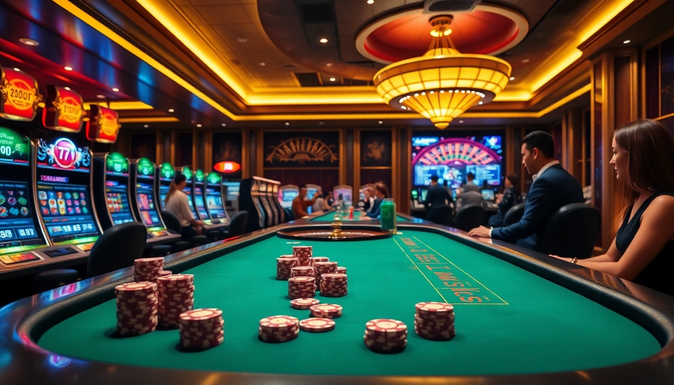Experience the excitement of betting at https://go88.audio/ with high-stake chips on display at an elegant casino table.