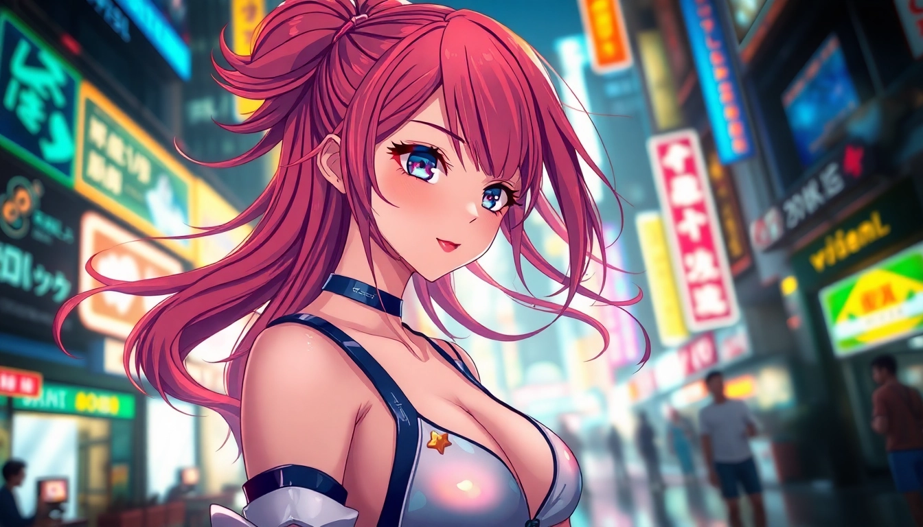 Engaging NSFW character in a vibrant digital setting, appealing to adult fantasy.