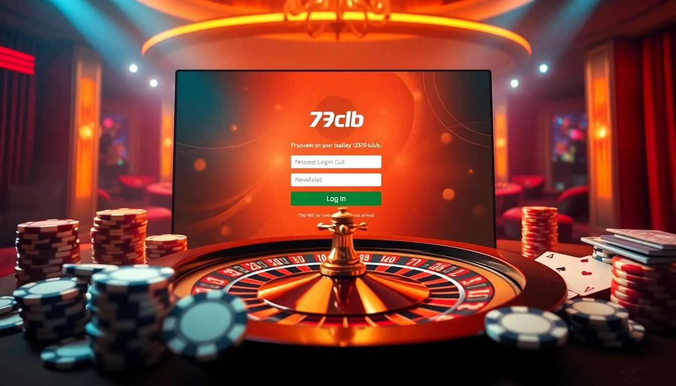 Login experience at 789club with vibrant casino elements and sleek design.