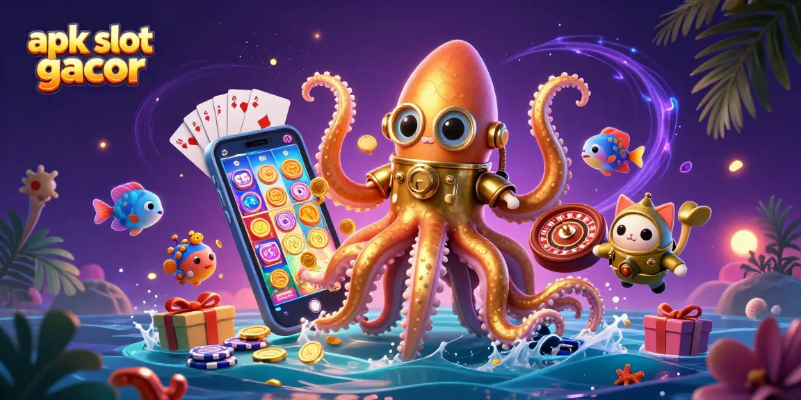 Engage with the thrilling apk slot gacor experience through a vivid underwater scene illustrating slot game elements.