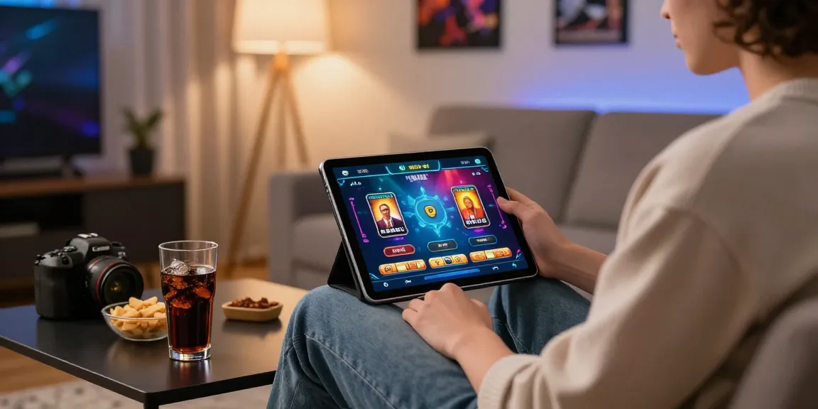 Experience the thrill of rokok88 online gaming in a stylish living room setting, showcasing vibrant graphics and a cozy atmosphere.